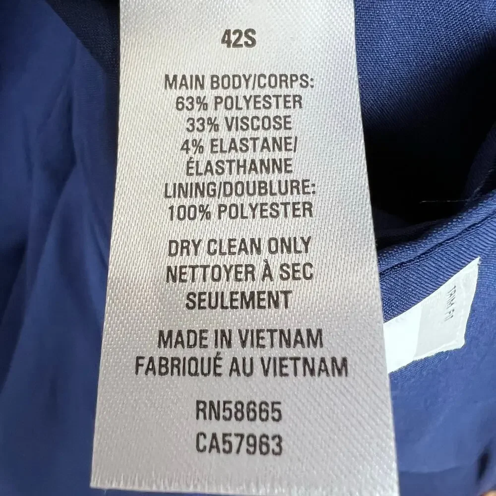 Nordstrom Men's Blazer Suit Jacket Slim Fit in Navy Blue Size 42S